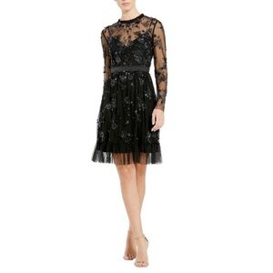 Mac Duggal Black Long Sleeve Dress